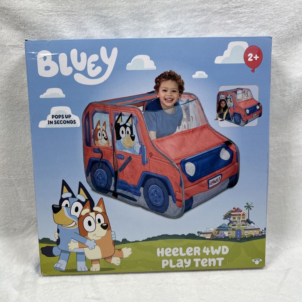 Bluey Heeler 4WD Pop-Up Tent for Kids, Easy Storage Pop Up Play Tent with Door